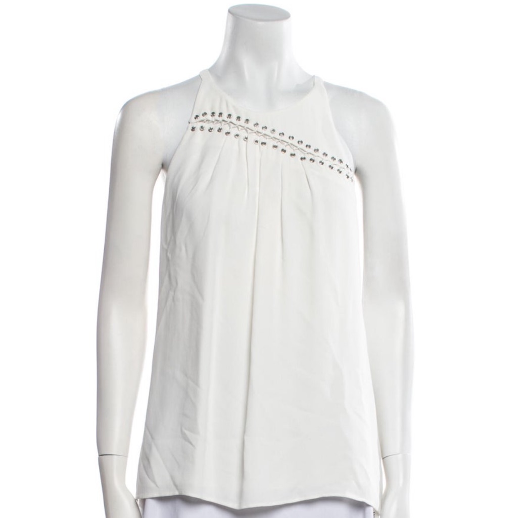 Cream Colored Silky Tank Ramy Brook
